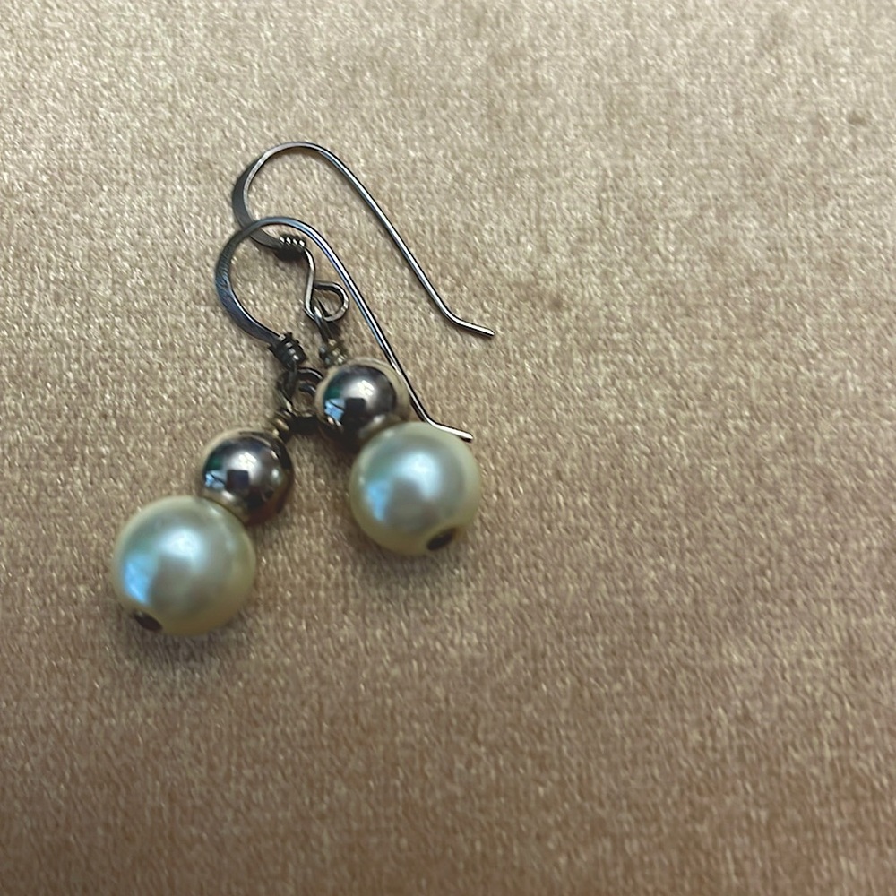 Sterling Silver and Pearl Earrings